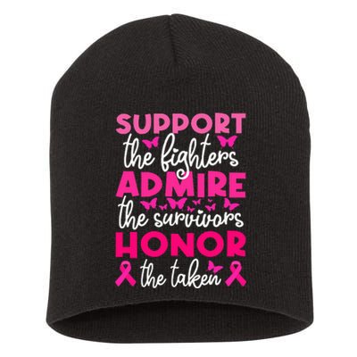 Breast Cancer Support Admire Honor Breast Cancer Awareness Short Acrylic Beanie