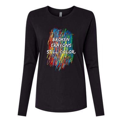 Broken Crayons Still Color Womens Cotton Relaxed Long Sleeve T-Shirt