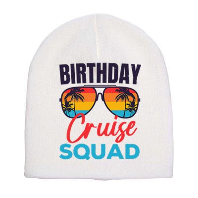 Birthday Cruise Squad Funny Cruising Boat Party Vacation Short Acrylic Beanie