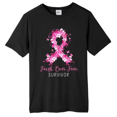 Breast Cancer Survivor Faith Over Fear Breast Cancer Awareness Tall Fusion ChromaSoft Performance T-Shirt