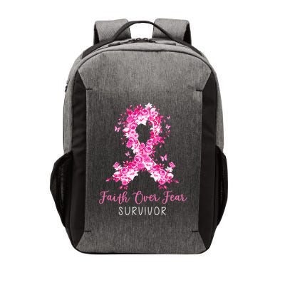 Breast Cancer Survivor Faith Over Fear Breast Cancer Awareness Vector Backpack