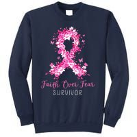 Breast Cancer Survivor Faith Over Fear Breast Cancer Awareness Sweatshirt