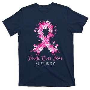 Breast Cancer Survivor Faith Over Fear Breast Cancer Awareness T-Shirt