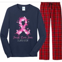 Breast Cancer Survivor Faith Over Fear Breast Cancer Awareness Long Sleeve Pajama Set