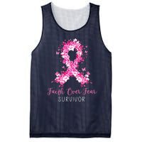 Breast Cancer Survivor Faith Over Fear Breast Cancer Awareness Mesh Reversible Basketball Jersey Tank