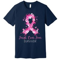 Breast Cancer Survivor Faith Over Fear Breast Cancer Awareness Premium T-Shirt