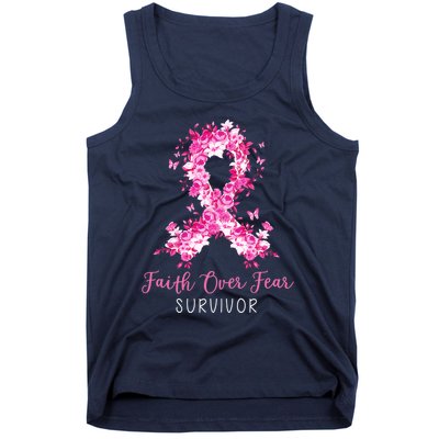 Breast Cancer Survivor Faith Over Fear Breast Cancer Awareness Tank Top