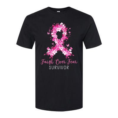 Breast Cancer Survivor Faith Over Fear Breast Cancer Awareness Softstyle CVC T-Shirt