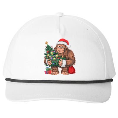 Bigfoot Christmas Sasquatch Xmas Tree Lights Snapback Five-Panel Rope Hat