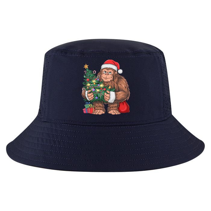 Bigfoot Christmas Sasquatch Xmas Tree Lights Cool Comfort Performance Bucket Hat