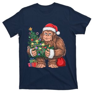 Bigfoot Christmas Sasquatch Xmas Tree Lights T-Shirt