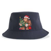 Bigfoot Christmas Sasquatch Xmas Tree Lights Sustainable Bucket Hat