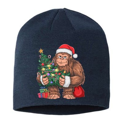 Bigfoot Christmas Sasquatch Xmas Tree Lights Sustainable Beanie