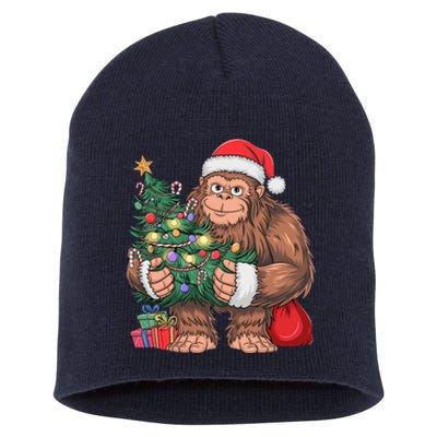 Bigfoot Christmas Sasquatch Xmas Tree Lights Short Acrylic Beanie