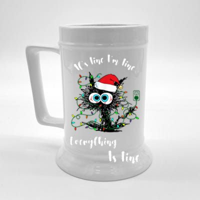 Black Cat Santa Christmas Beer Stein