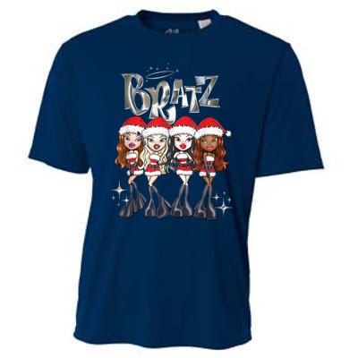 Bratz Christmas SantaS Helpers Outfits Group Shot Cooling Performance Crew T-Shirt