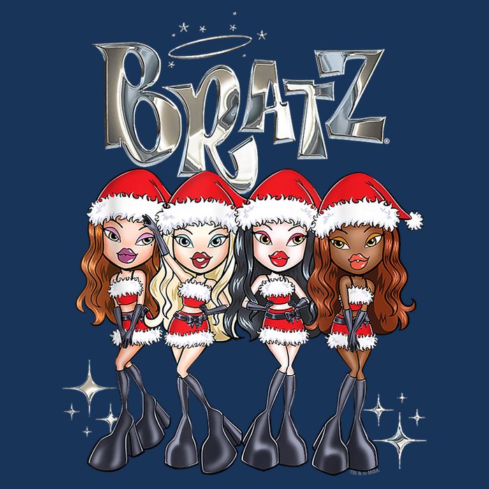 Bratz Christmas SantaS Helpers Outfits Group Shot Cooling Performance Long Sleeve Crew