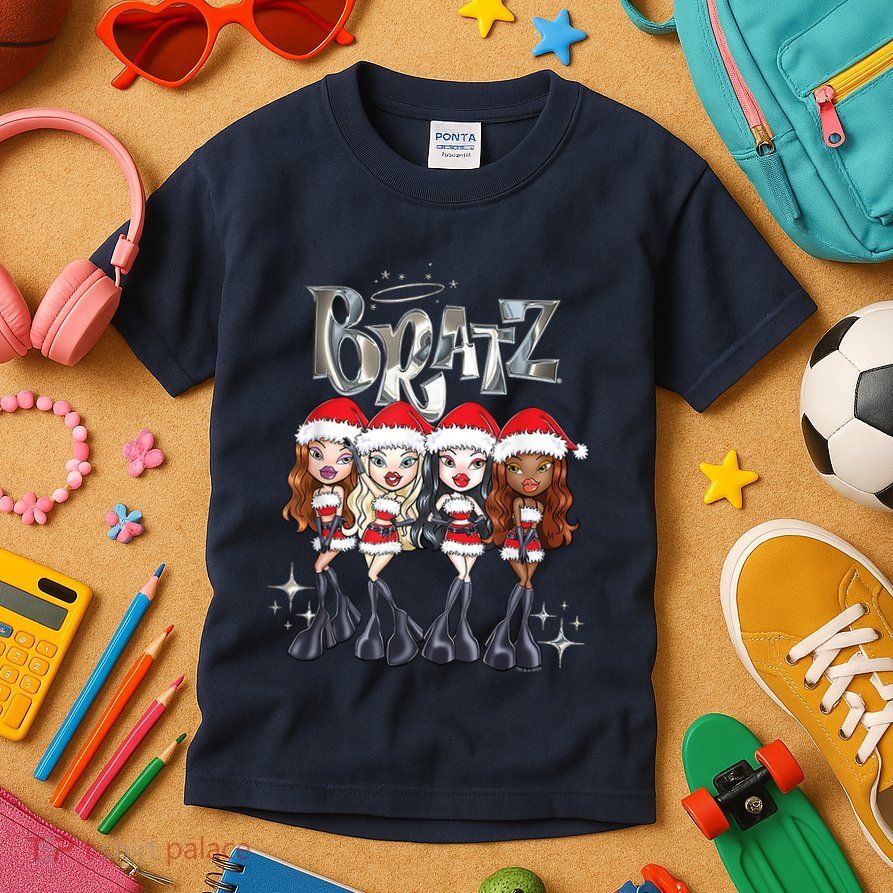 Bratz Christmas SantaS Helpers Outfits Group Shot Kids T-Shirt