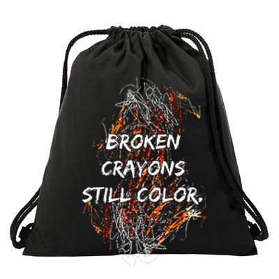 Broken Crayons Still Color Drawstring Bag