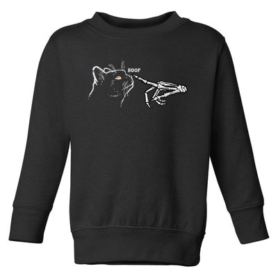 Black Cat Skeleton Hand Boop Halloween Pet Toddler Sweatshirt