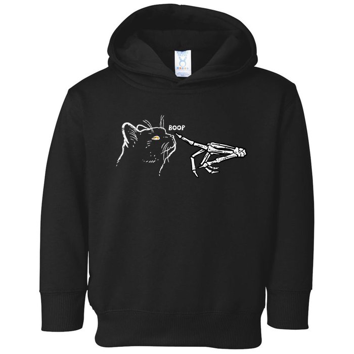 Black Cat Skeleton Hand Boop Halloween Pet Toddler Hoodie