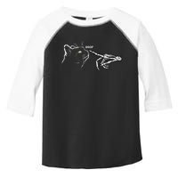 Black Cat Skeleton Hand Boop Halloween Pet Toddler Fine Jersey T-Shirt