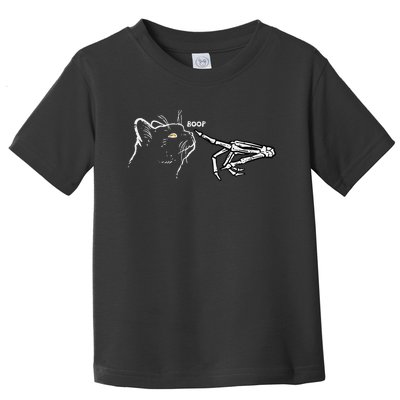 Black Cat Skeleton Hand Boop Halloween Pet Toddler T-Shirt