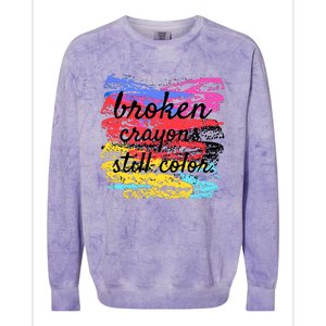 Broken Crayons Still Color Colorblast Crewneck Sweatshirt