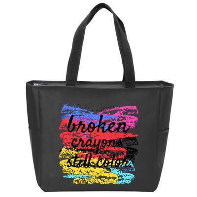 Broken Crayons Still Color Zip Tote Bag