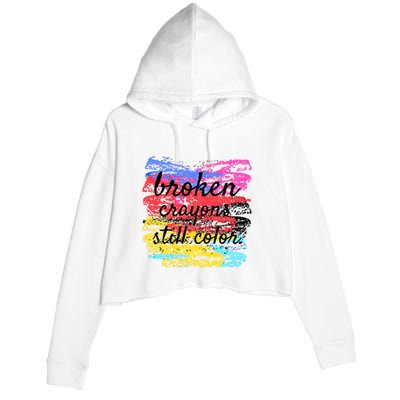 Broken Crayons Still Color Crop Fleece Hoodie