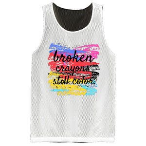 Broken Crayons Still Color Mesh Reversible Basketball Jersey Tank