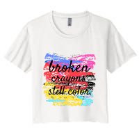 Broken Crayons Still Color Crop Top
