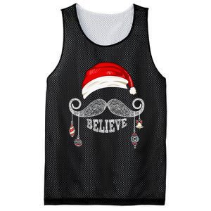 Believe Christmas Santa Mustache with Ornaments - BELIEVE Mesh Reversible Basketball Jersey Tank