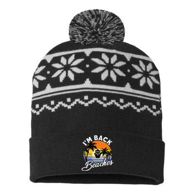 Beaches Cruise Ship Cruising Returns I'm Back USA-Made Snowflake Beanie