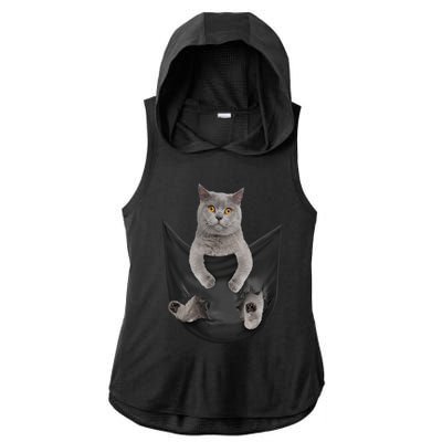 Black Cat Sits In Pocket Cats Tee Gift Meowy Gift Ladies PosiCharge Tri-Blend Wicking Draft Hoodie Tank