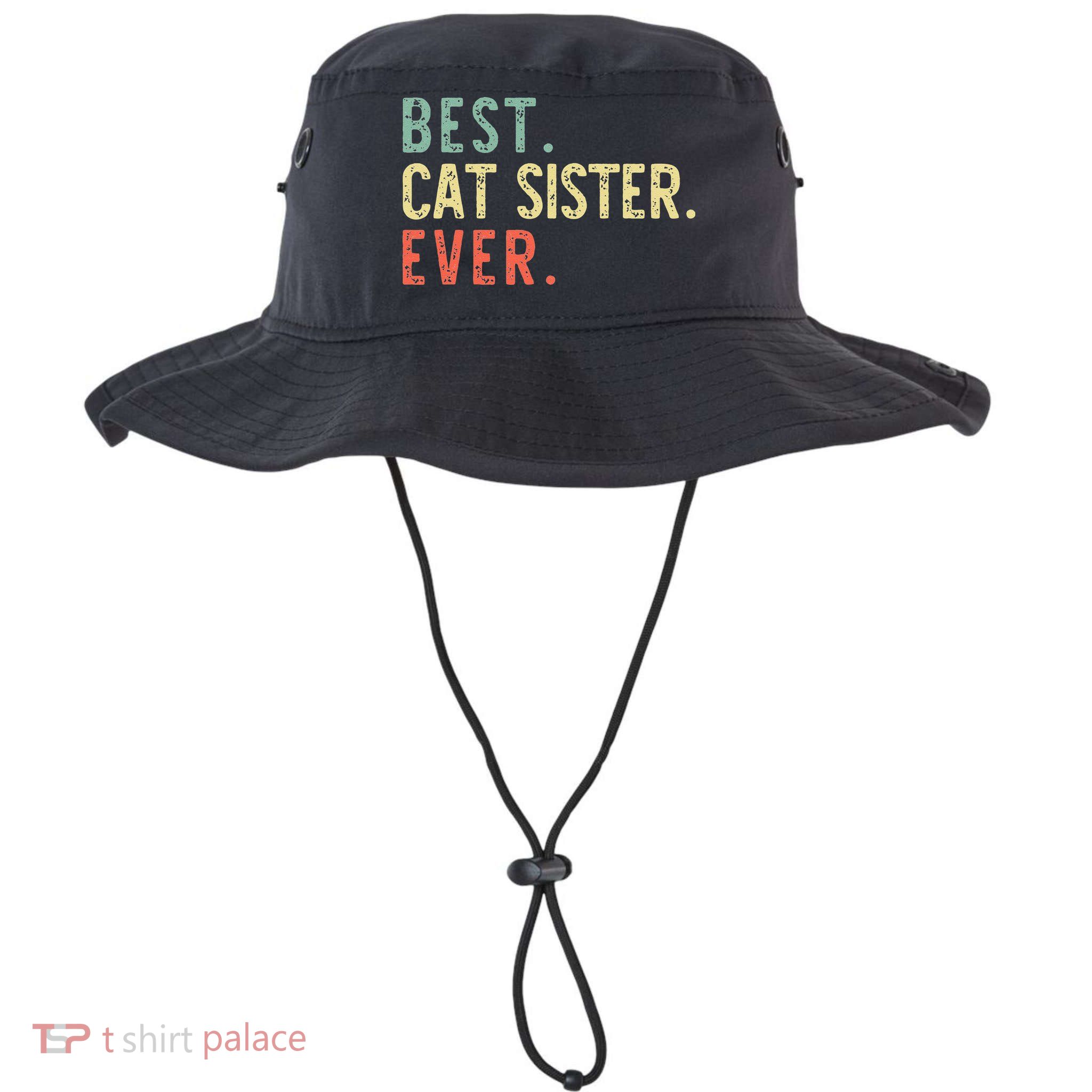 Best Cat Sister Ever Vintage Retro Bucket Hat
