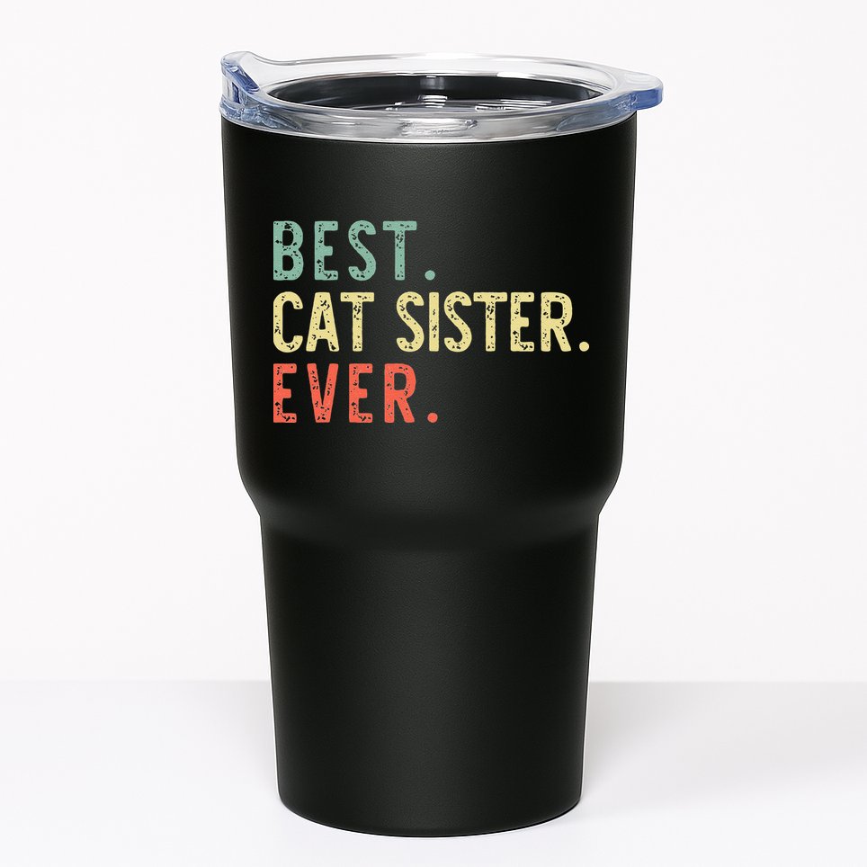 Best Cat Sister Ever Vintage Retro Tumbler