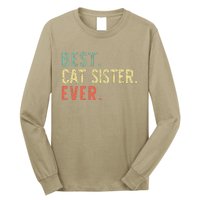 Best Cat Sister Ever Vintage Retro Long Sleeve Shirt