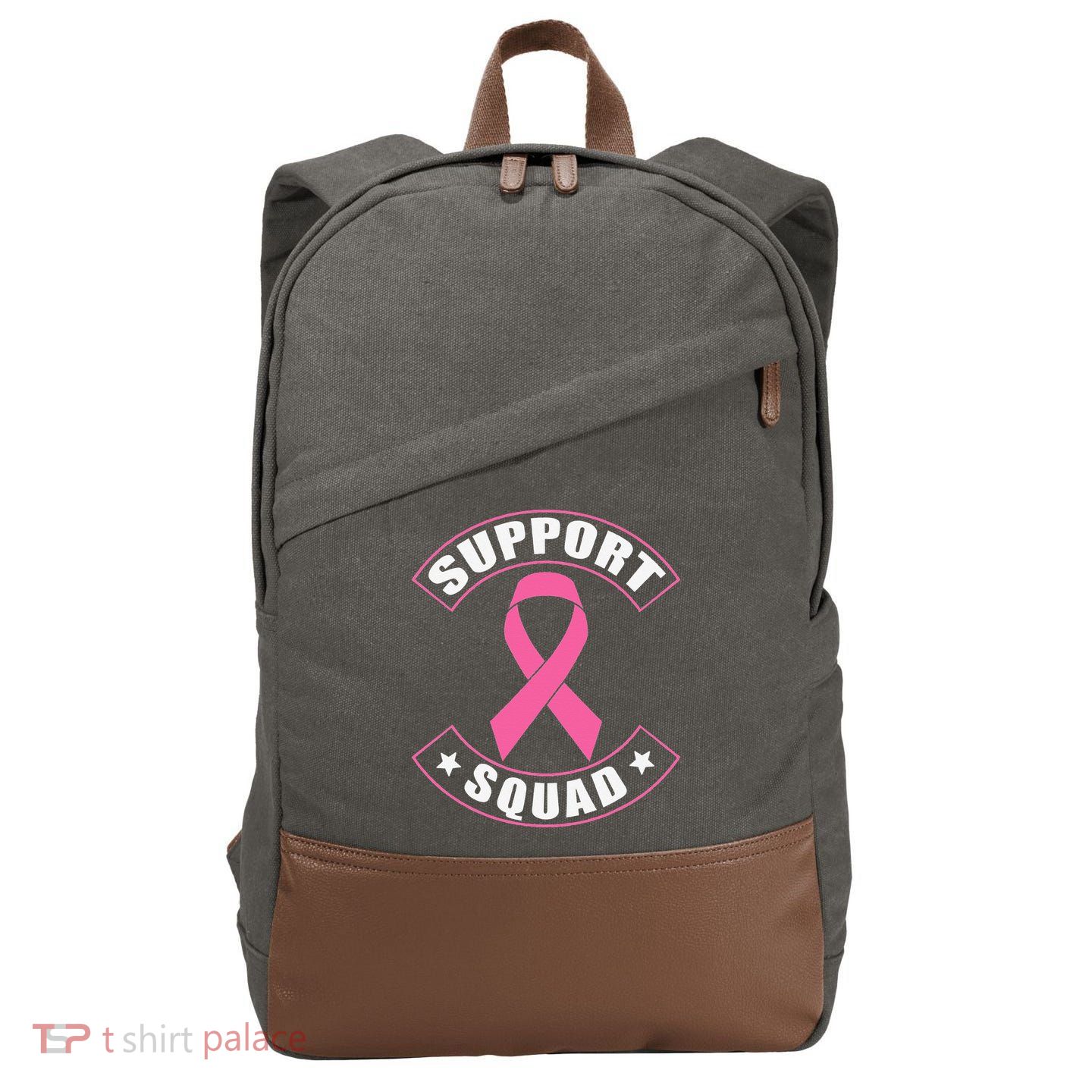 Breast Cancer Support Squad Cotton Canvas Backpack