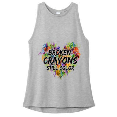 Broken Crayons Still Color Ladies PosiCharge Tri-Blend Wicking Tank