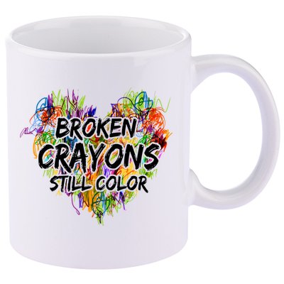 Broken Crayons Still Color 11oz C Handle Ceramic Mug