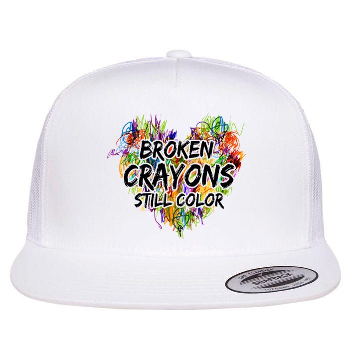 Broken Crayons Still Color Flat Bill Trucker Hat