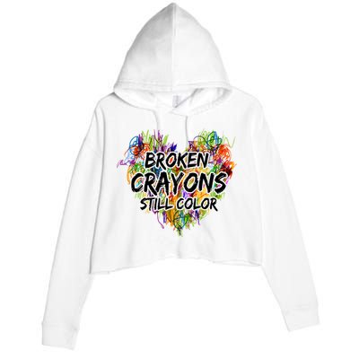 Broken Crayons Still Color Crop Fleece Hoodie