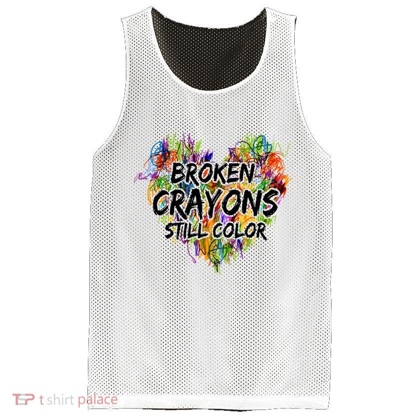 Broken Crayons Still Color Mesh Reversible Basketball Jersey Tank