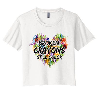 Broken Crayons Still Color Crop Top