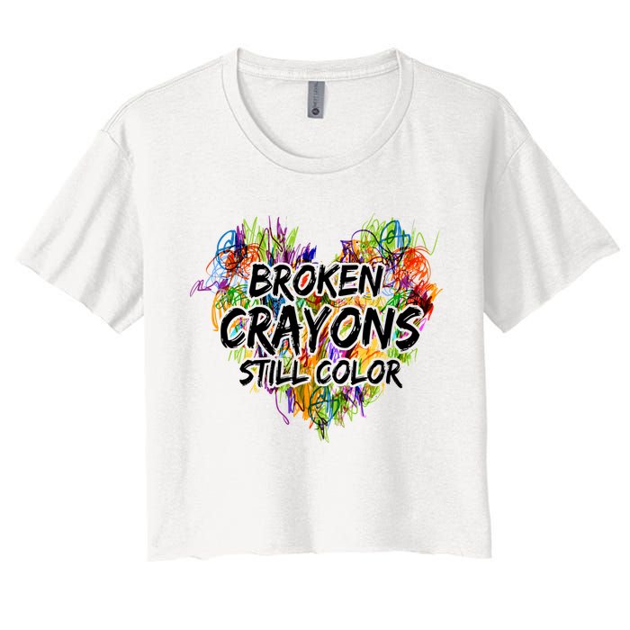 Broken Crayons Still Color Crop Top