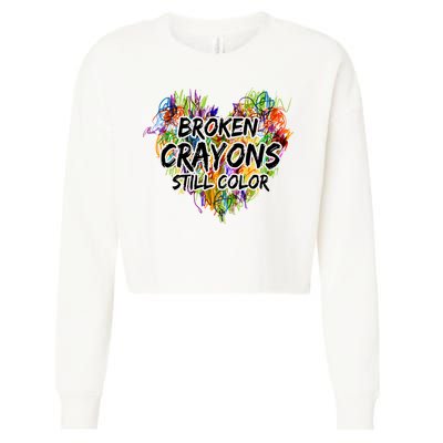 Broken Crayons Still Color Cropped Pullover Crew