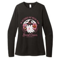 Breast Cancer Shirts Women Halloween In October We Wear Womens CVC Long Sleeve Shirt