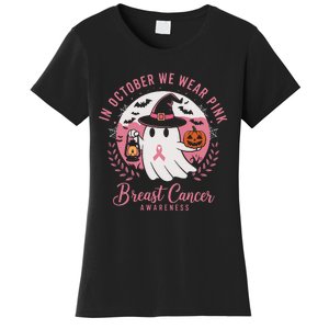 Breast Cancer Shirts Women Halloween In October We Wear Women's T-Shirt