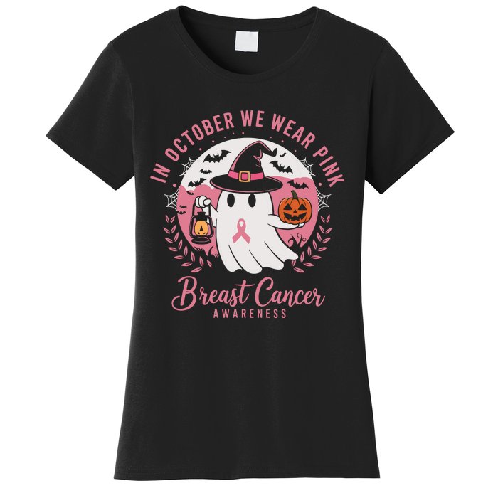 Breast Cancer Shirts Women Halloween In October We Wear Women's T-Shirt